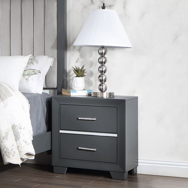 Elegant Dark Grey Nightstand